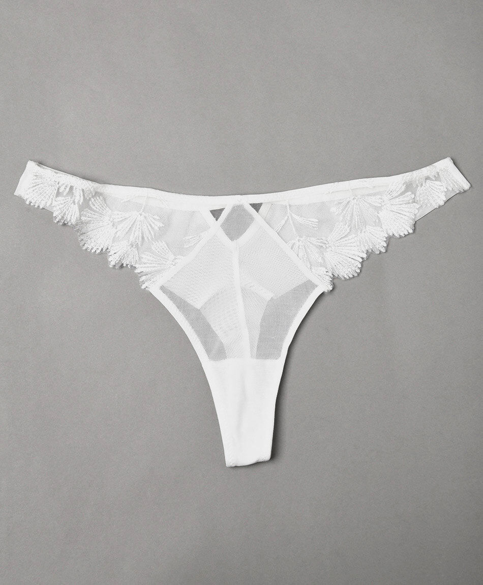 Colaless mujer bordado pluma real