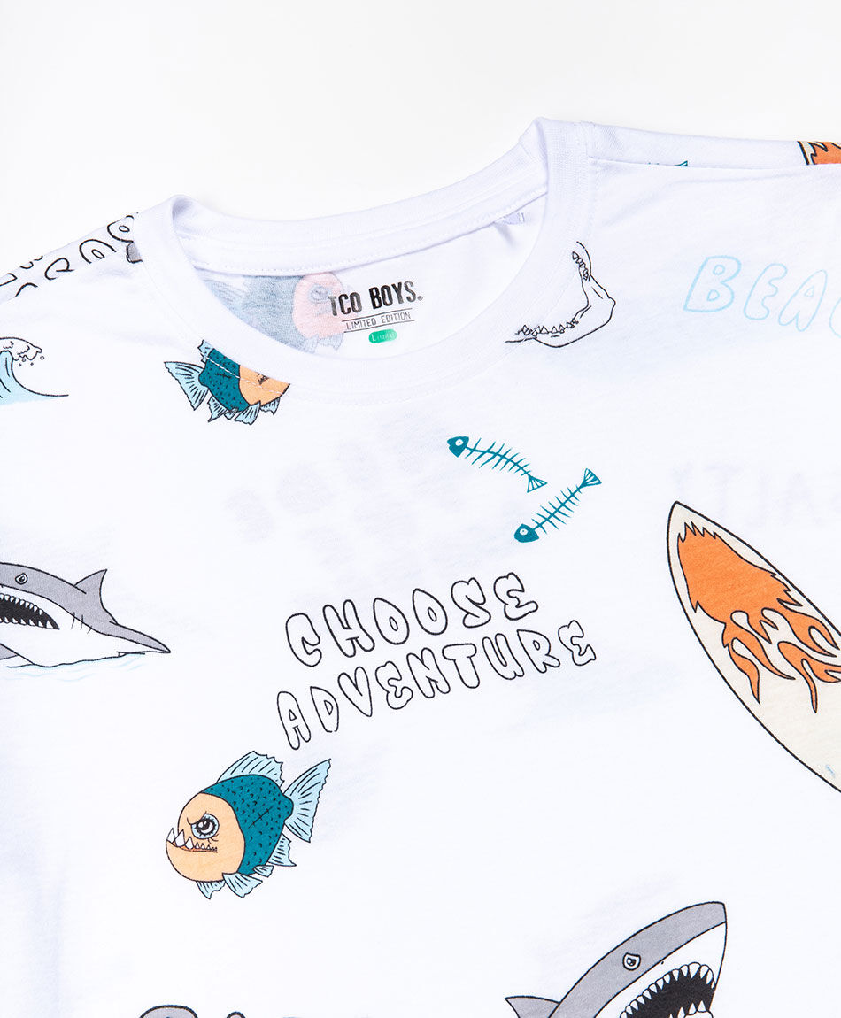 Remera ni&ntilde;o tiburones