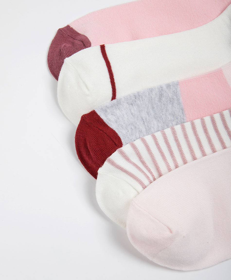 Pack 5 medias mujer cortos lineas y corazones