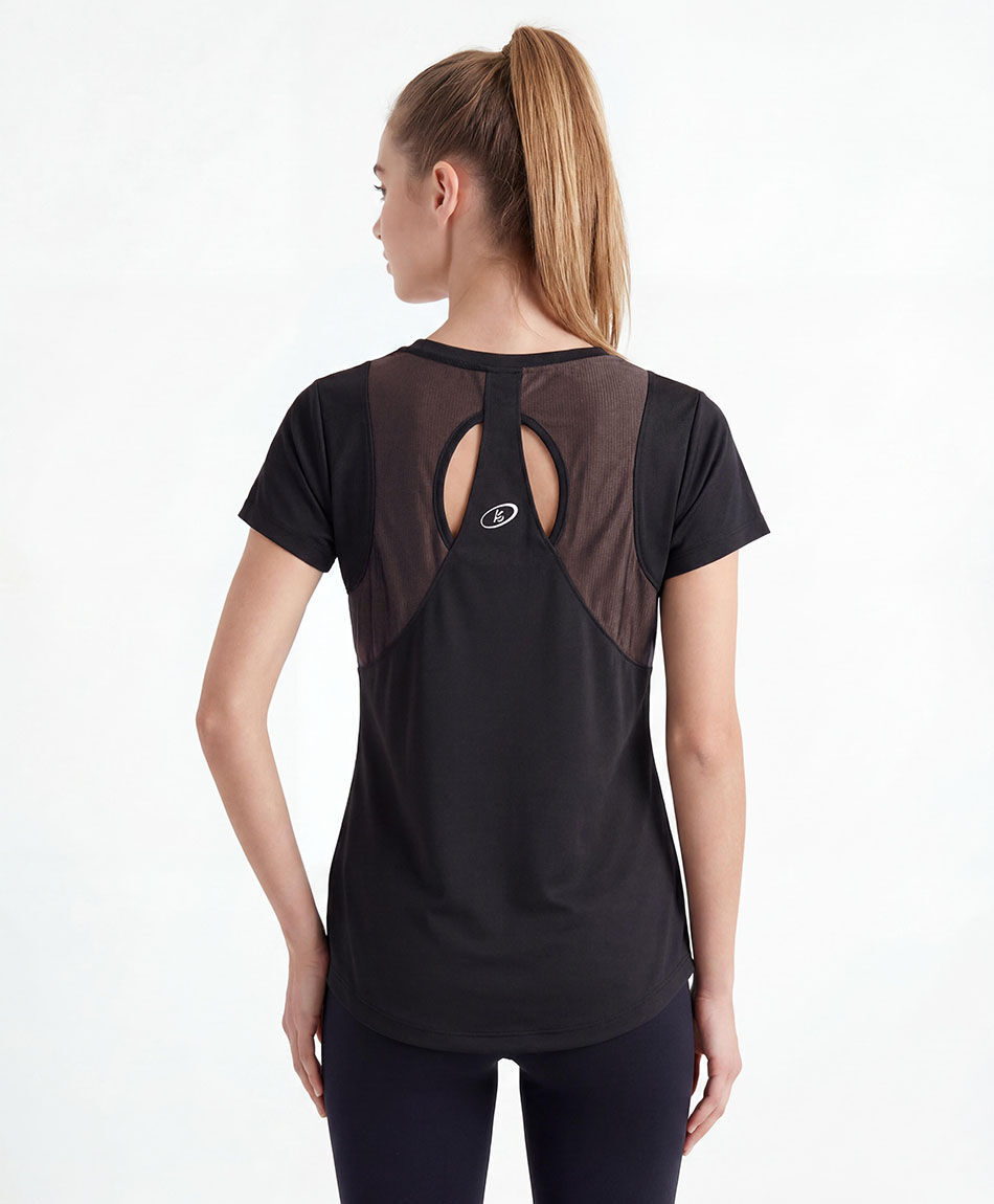 Remera deportiva mujer print foil