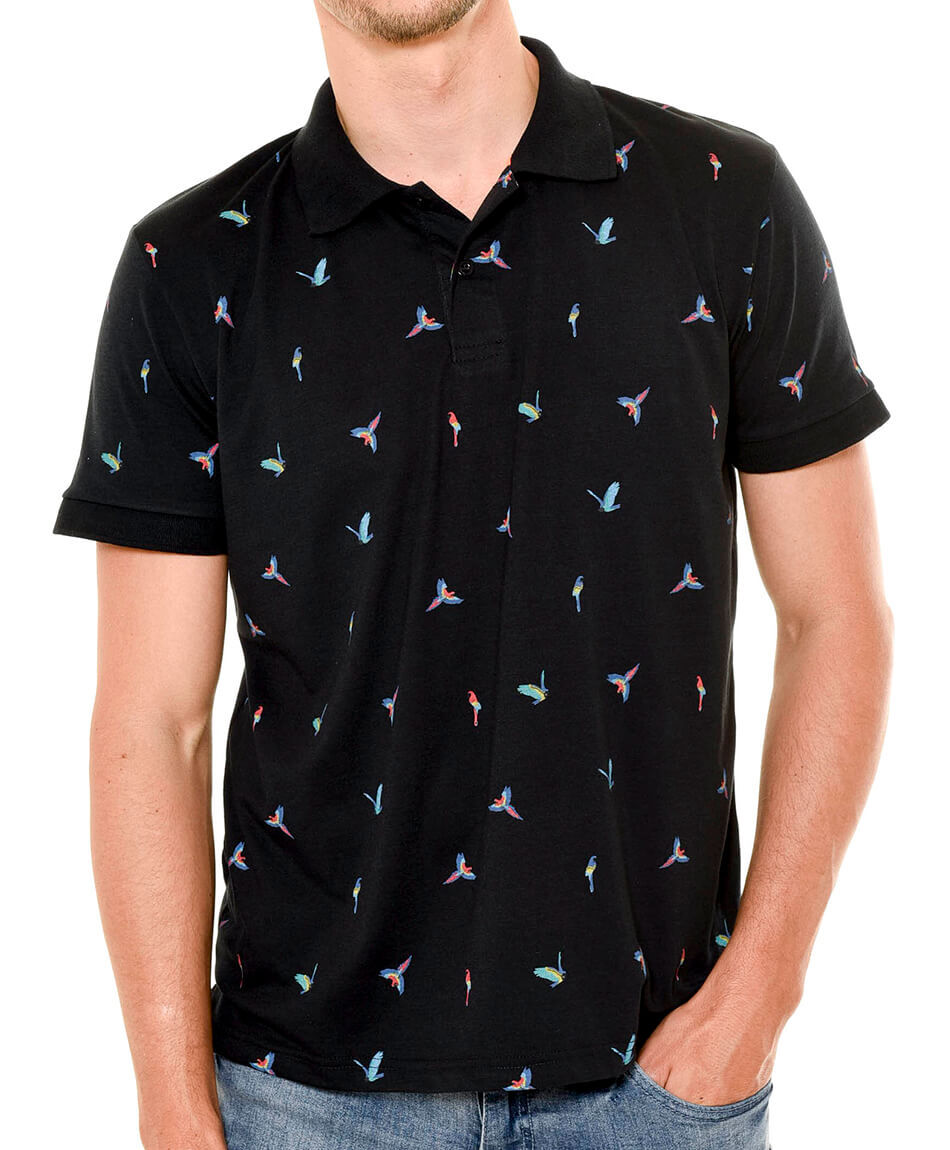 Polera cuello print