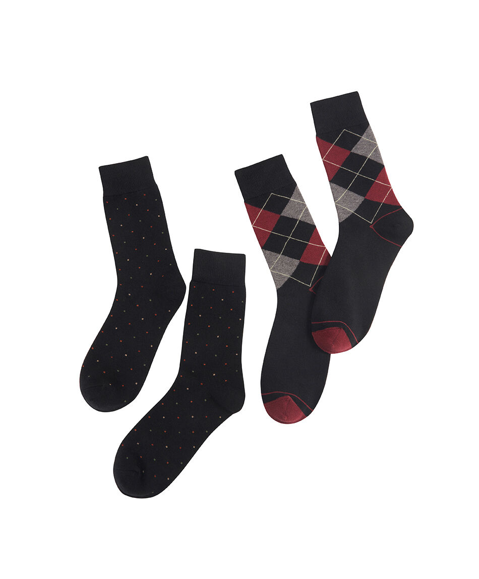 Pack 2 medias hombre rombos tricolor