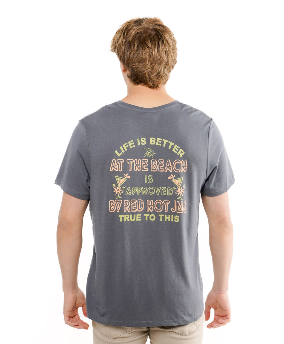 Remera hombre doble estampado frase