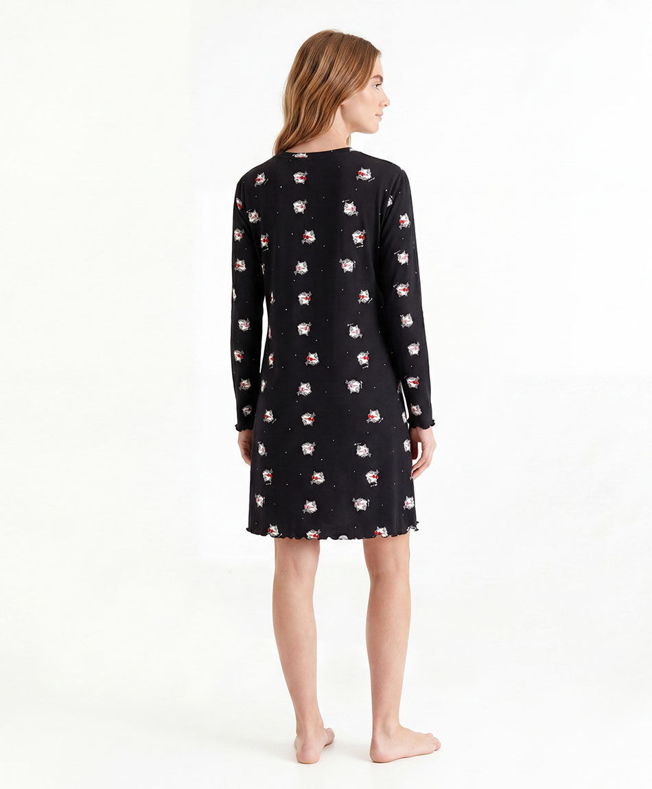 Camisola mujer botones gatitos