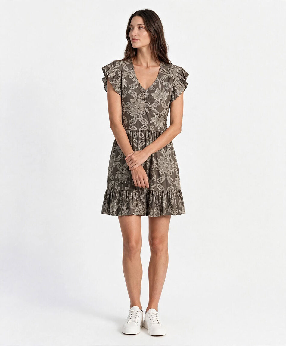 Vestido mujer mangas vuelos