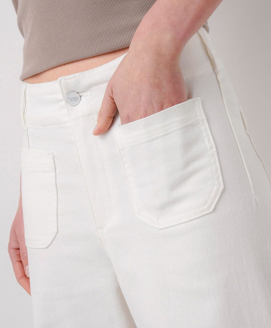 Jeans mujer wide leg blanco