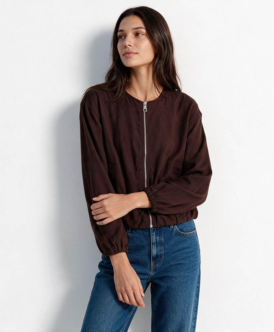Campera mujer bomber lino