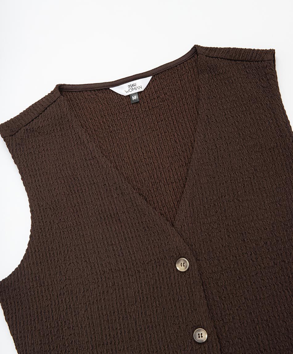 Remera mujer top botones vest
