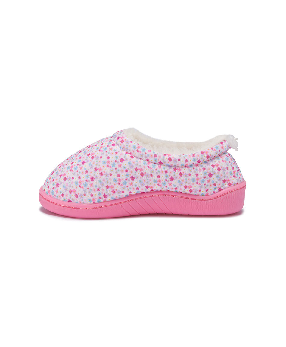 Pantufla infantil (24 a 29) forrada florcitas