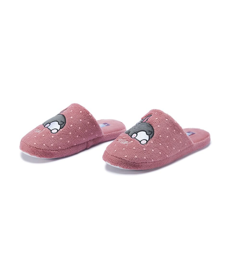 Pantufla mujer perros bordados