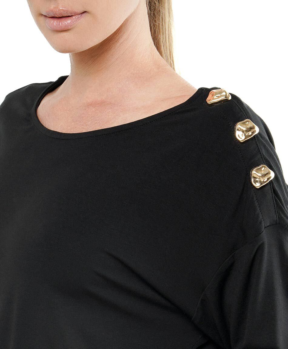 Remera mujer botones laterales