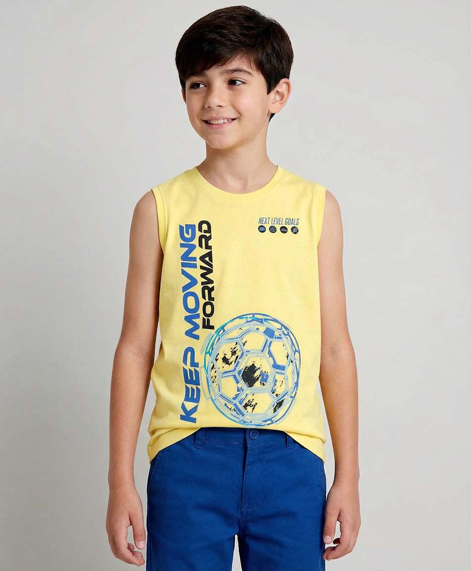 Remera ni&ntilde;o f&uacute;tbol sin mangas