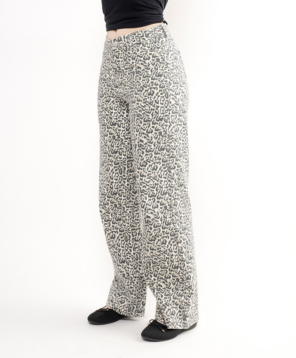 Jeans mujer animal print wide