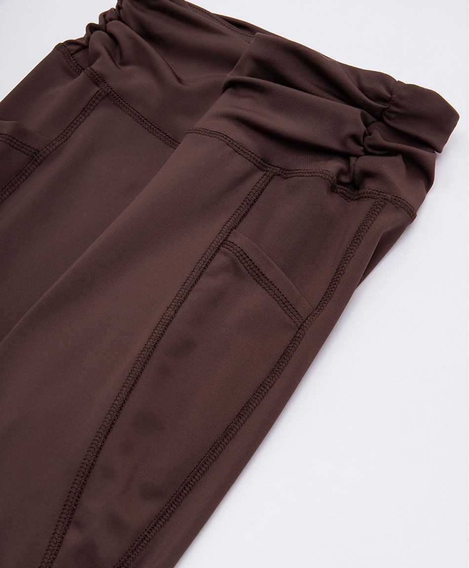 Calza deportiva mujer costuras caf&eacute;