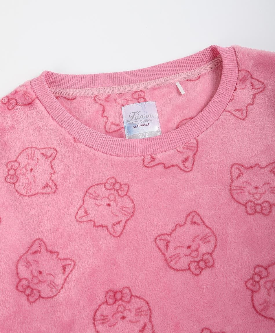 Pijama mujer coral cat face