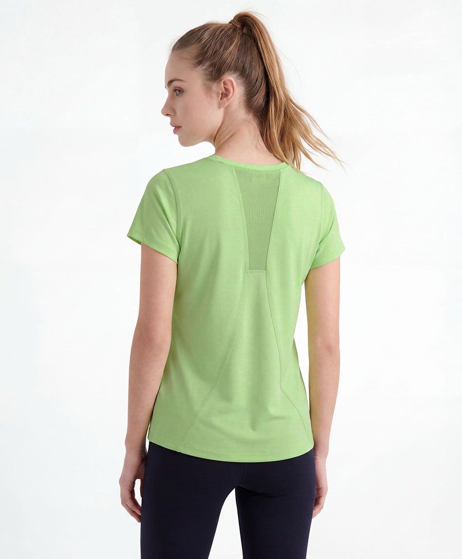 Remera deportiva mujer ondas verde