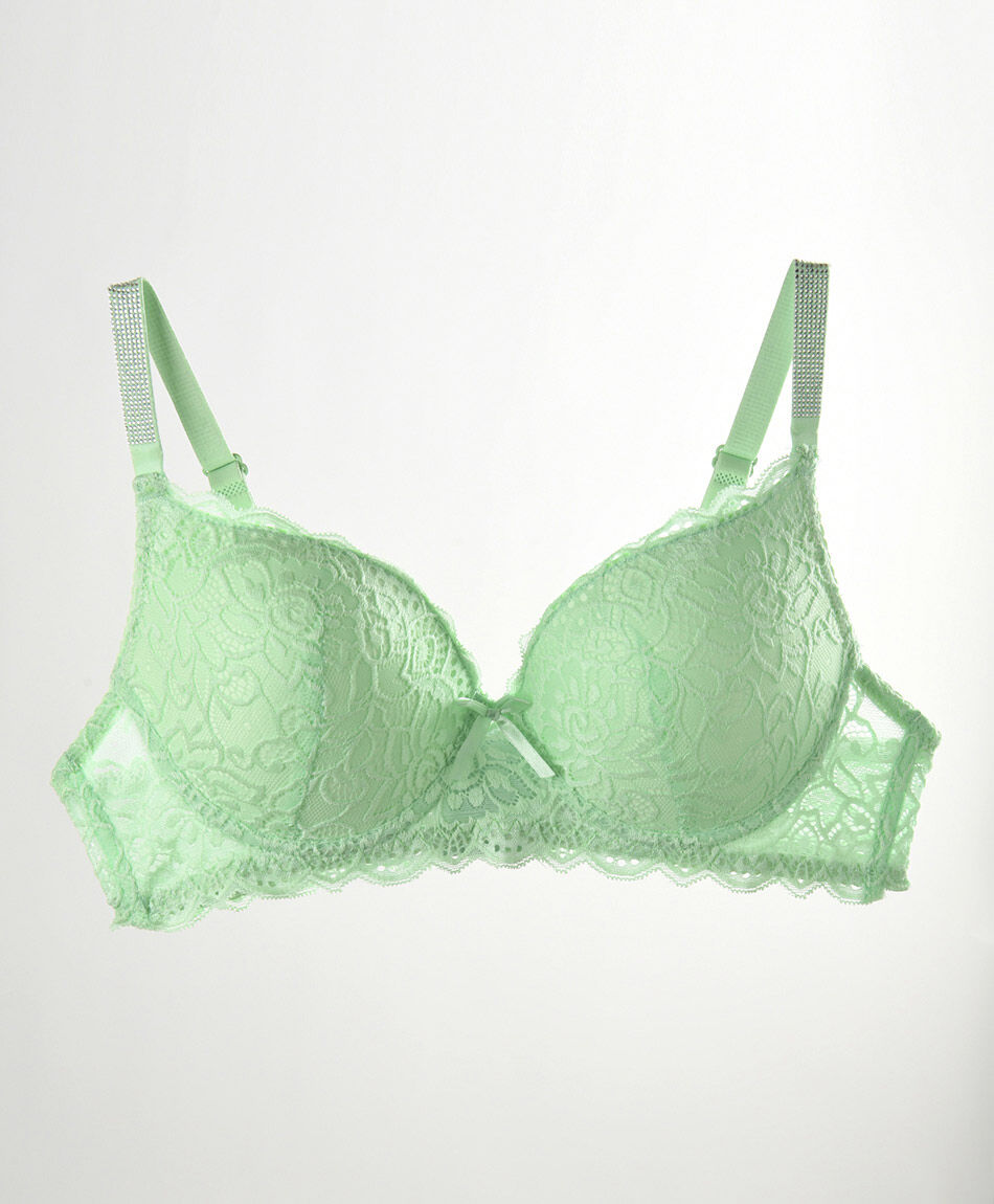 Corpi&ntilde;o mujer push up encajes brillos