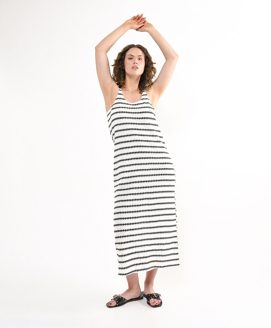 Vestido mujer crochet l&iacute;neas