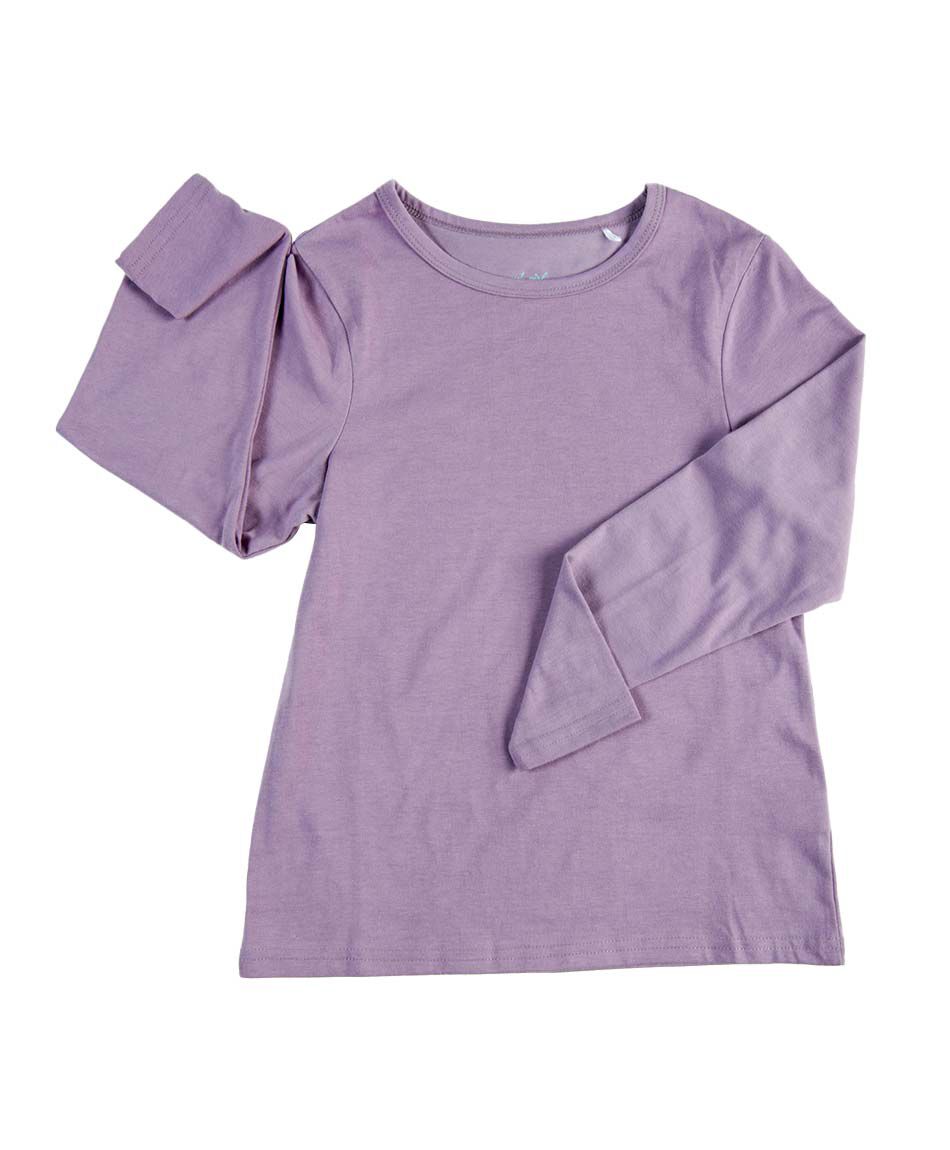 Remera ni&ntilde;a b&aacute;sica manga larga