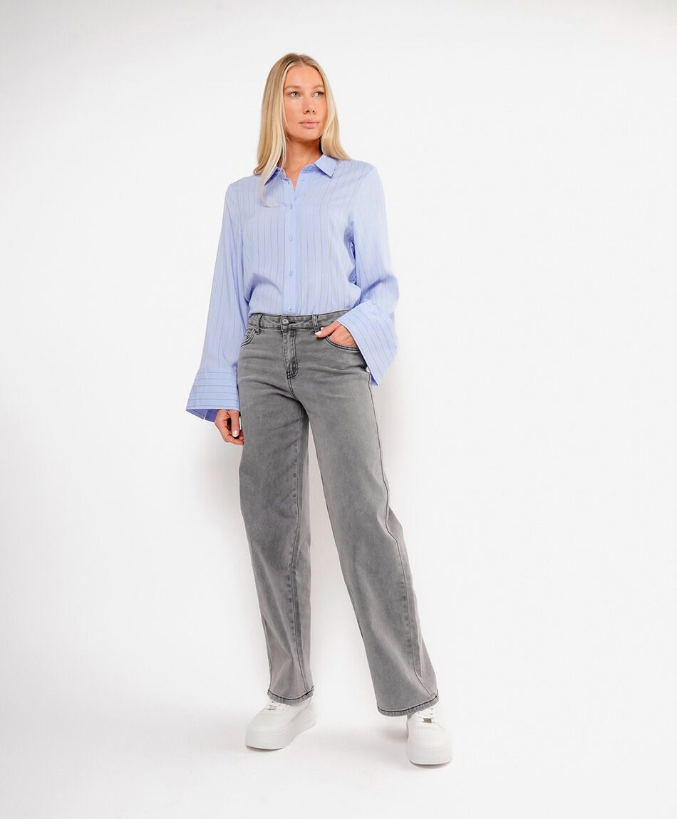 Jeans mujer wide leg estrella negra