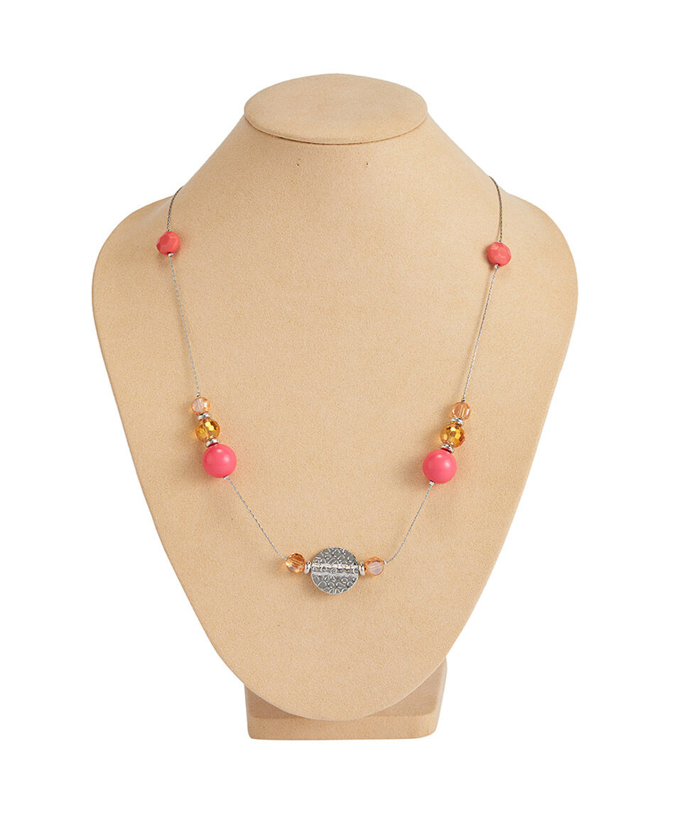 Collar mujer piedras rosadas