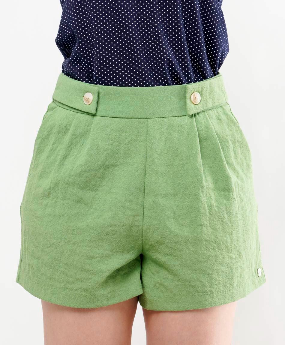 Short mujer pretina ancha botones