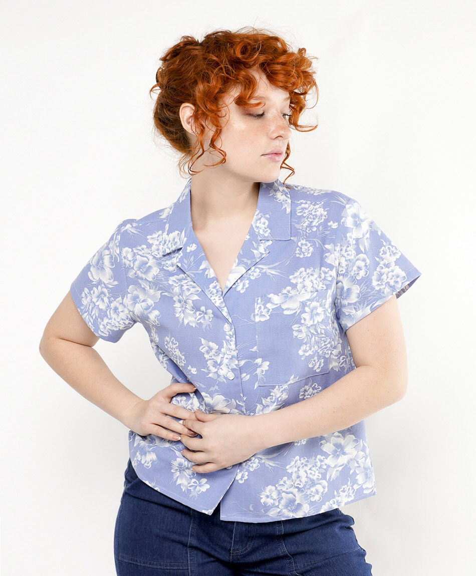 Camisa mujer lino flores