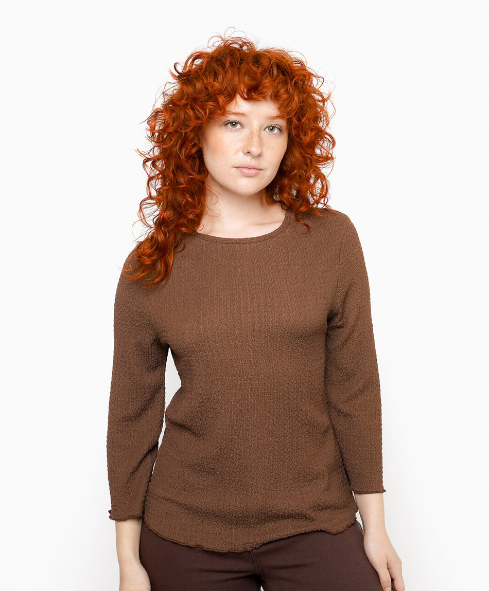 Remera mujer jacquard brown