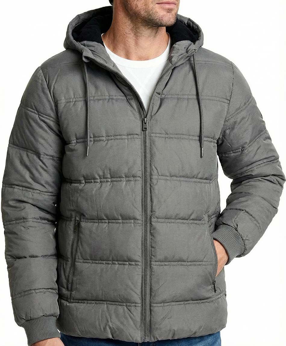 Parka hombre acolchada gris
