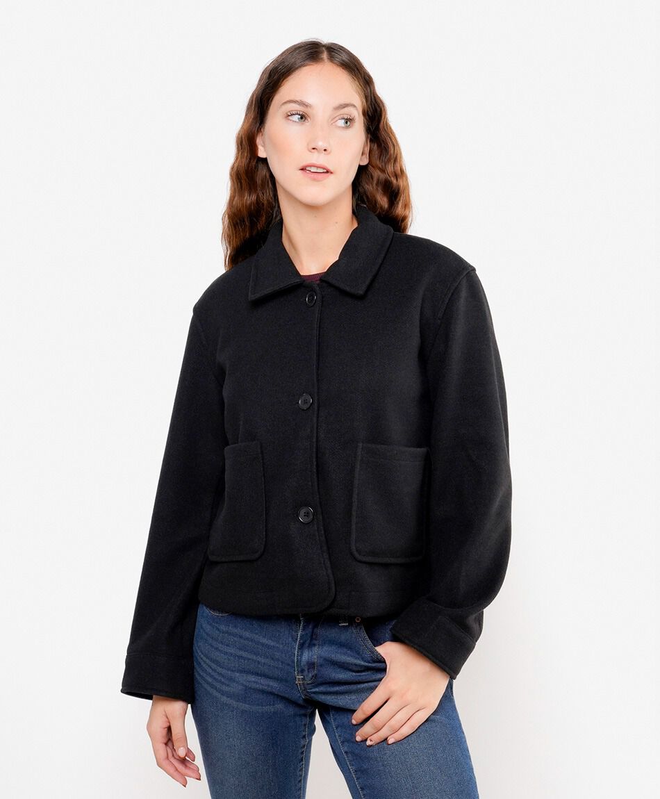 Campera mujer crop bolsillos