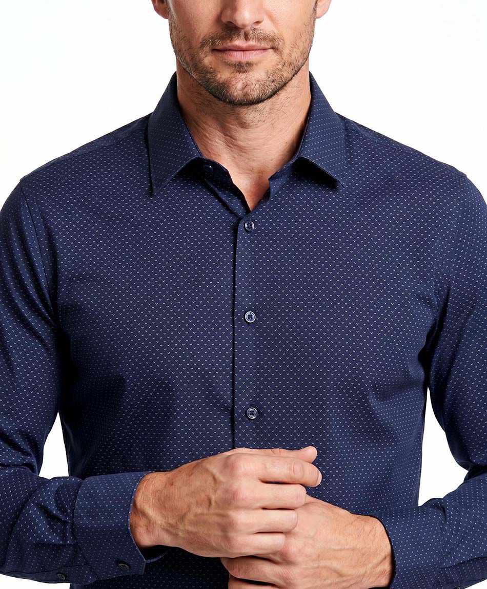 Camisa hombre dise&ntilde;o formal azul