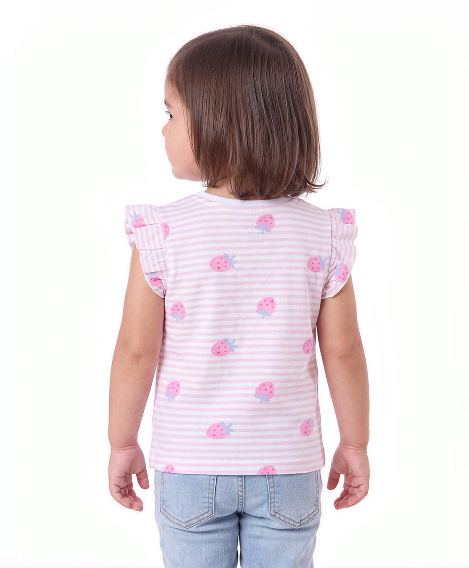 Remera beb&eacute; frutillas l&iacute;neas