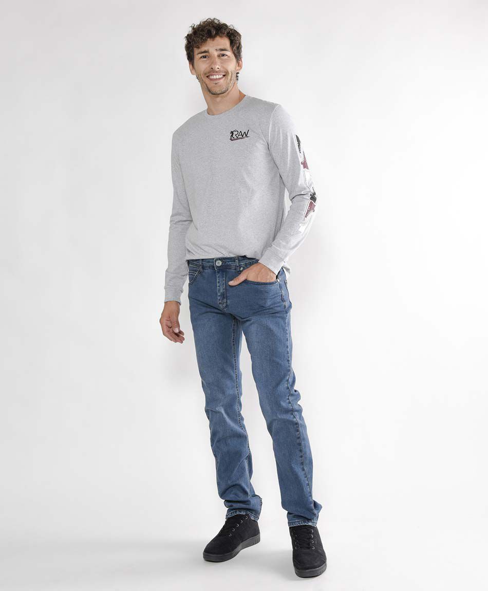 Jeans hombre desgastado slim fit