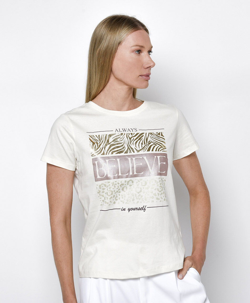 Remera mujer estampado believe