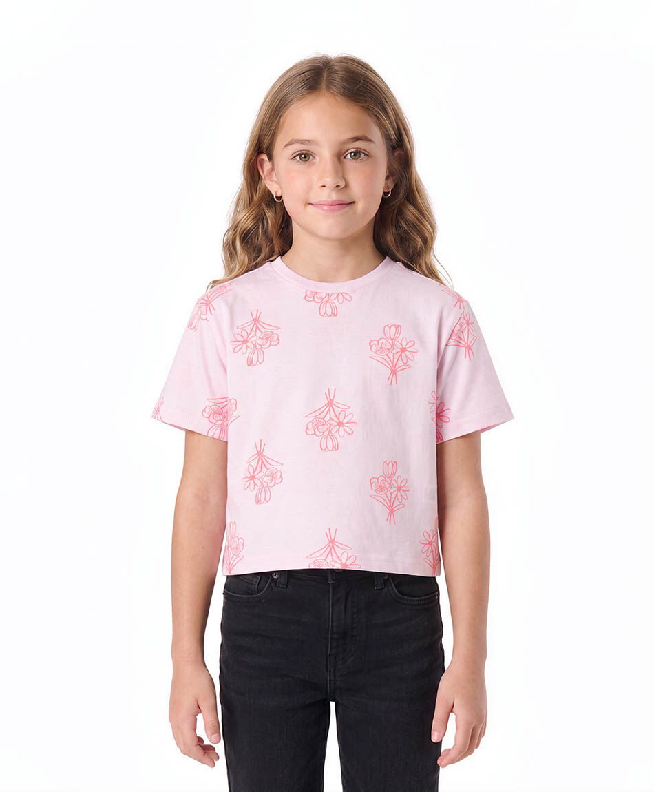 Remera ni&ntilde;a ramos de flores