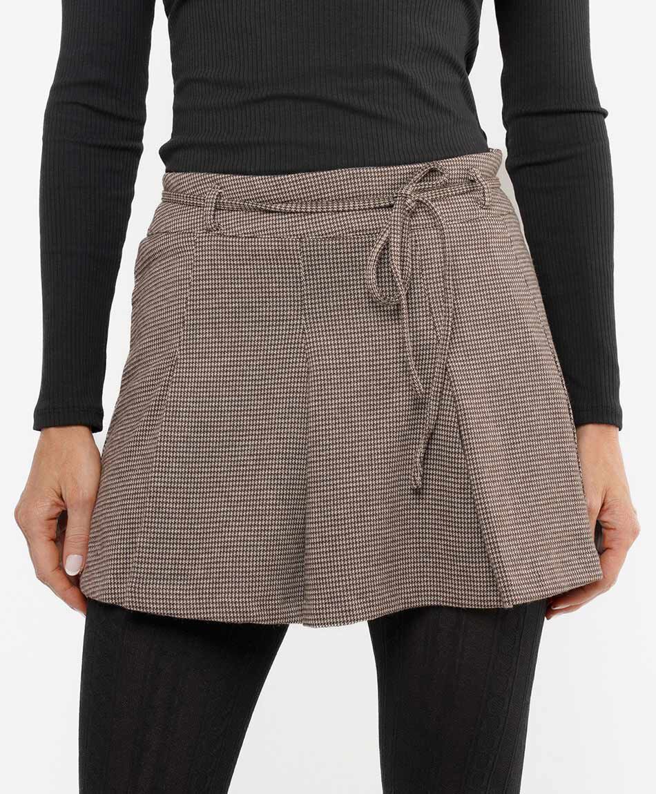 Mini pollera mujer cuadrille lazo