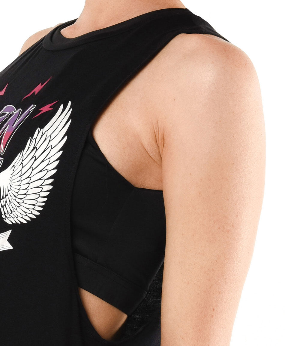 Polera deportiva mujer rock sin mangas