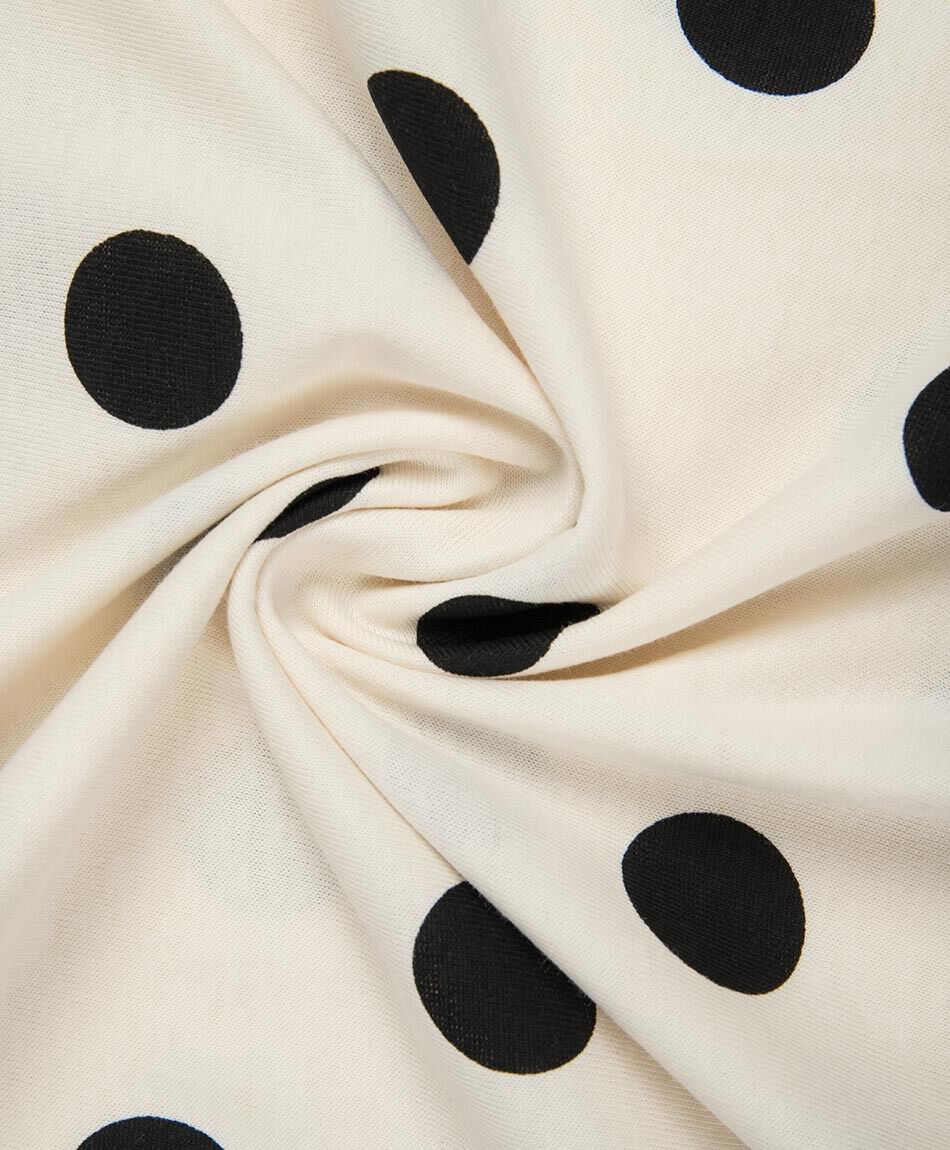 Remera mujer puntos bicolor