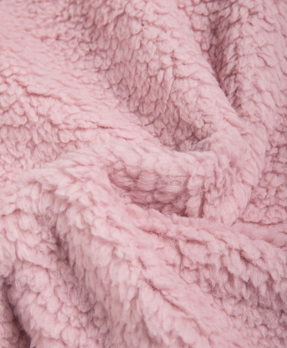 Poler&oacute;n beb&eacute; tela sherpas rosa