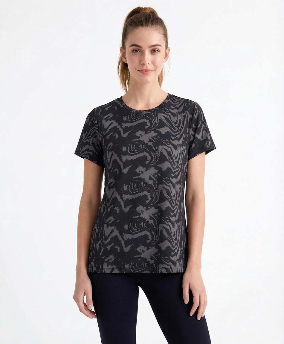 Remera deportiva mujer abstracto black
