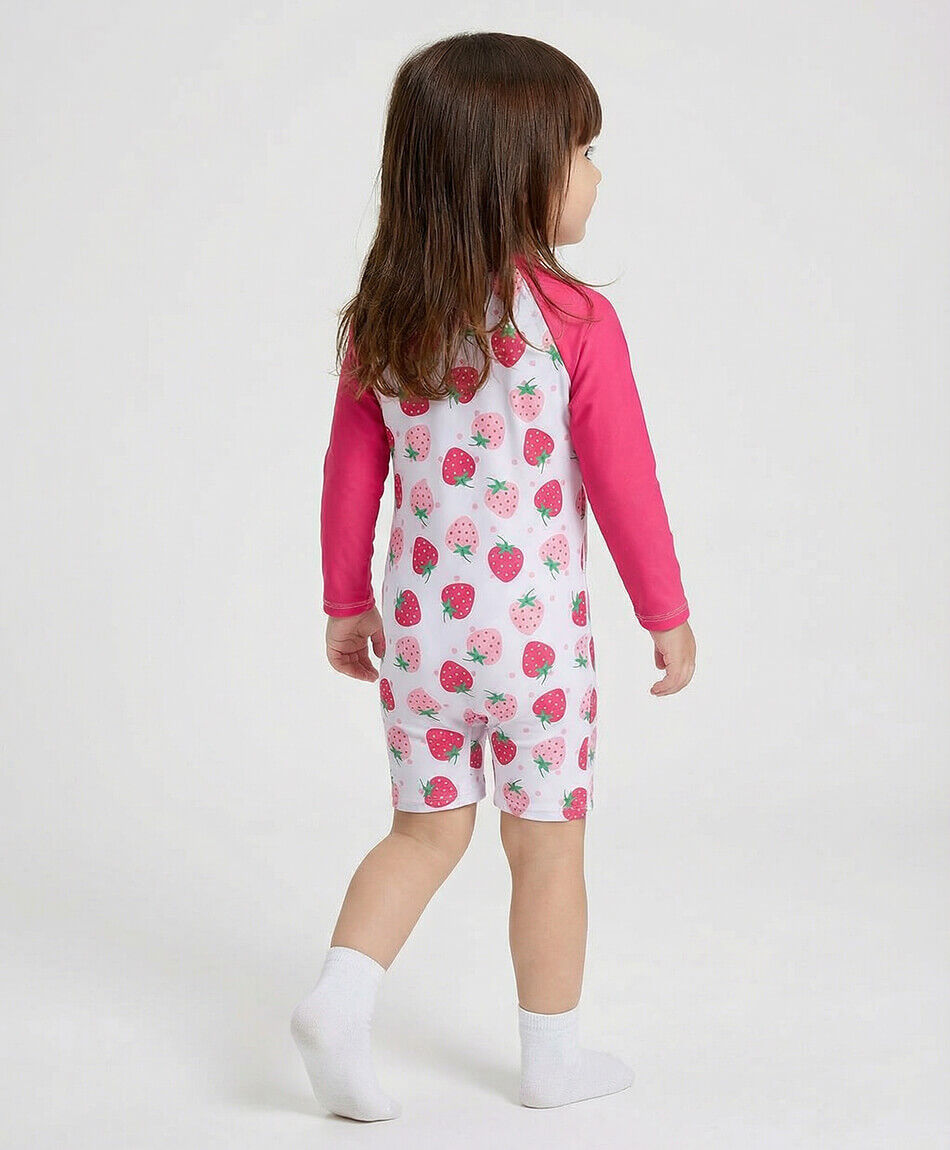 Traje de ba&ntilde;o beb&eacute; entero frutillas