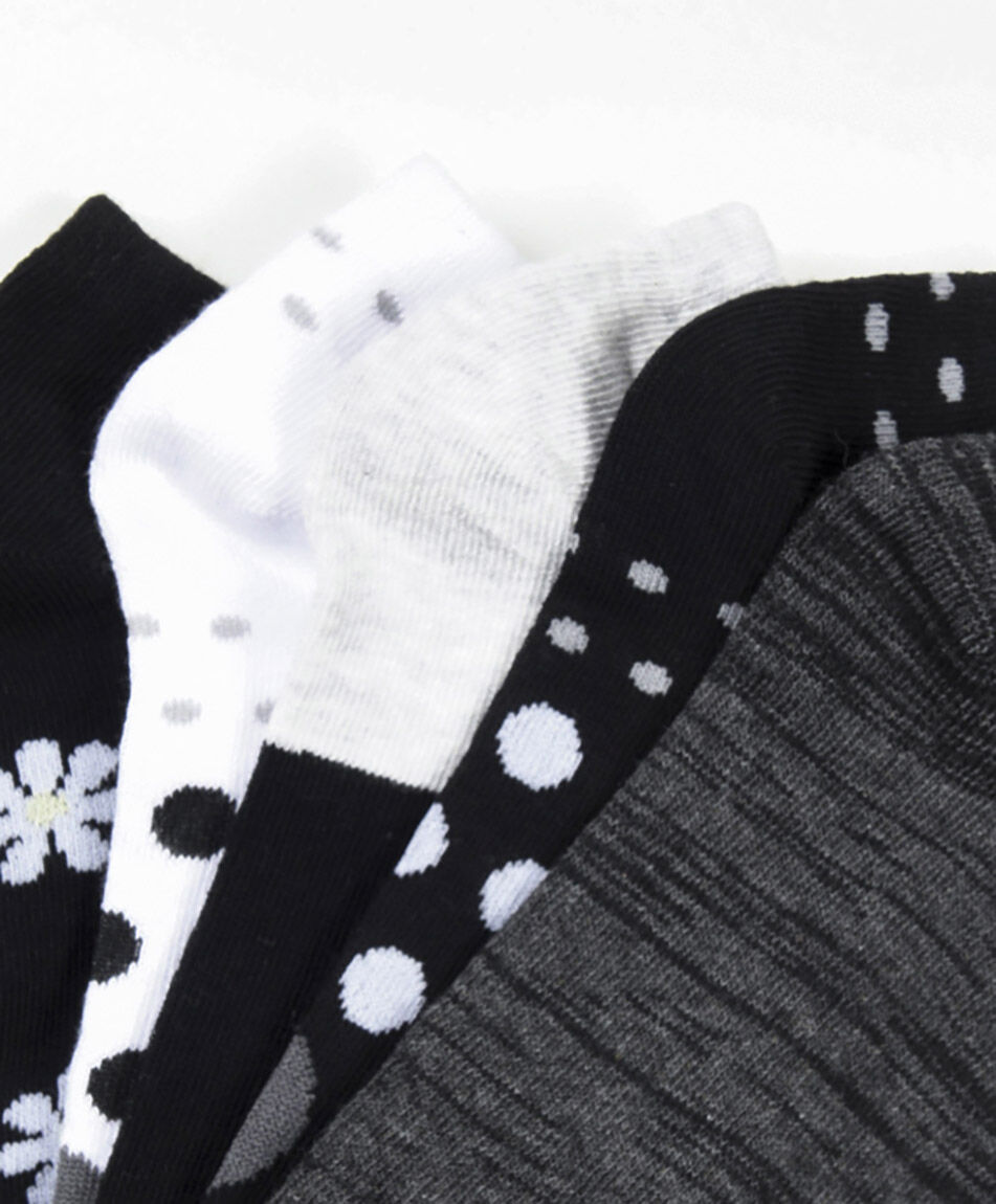 Pack 5 medias mujer puntos y flores