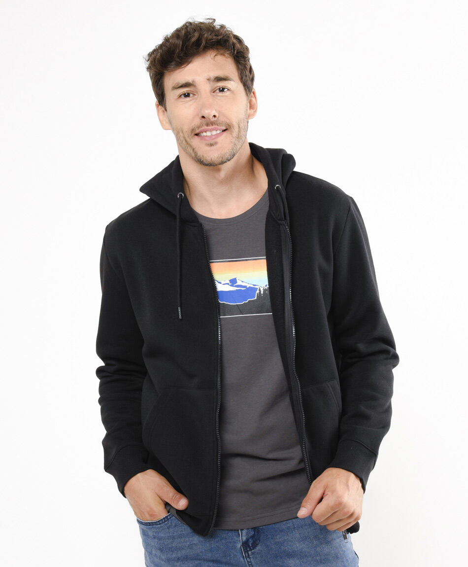 Buzo hombre cierre entero bolsillos