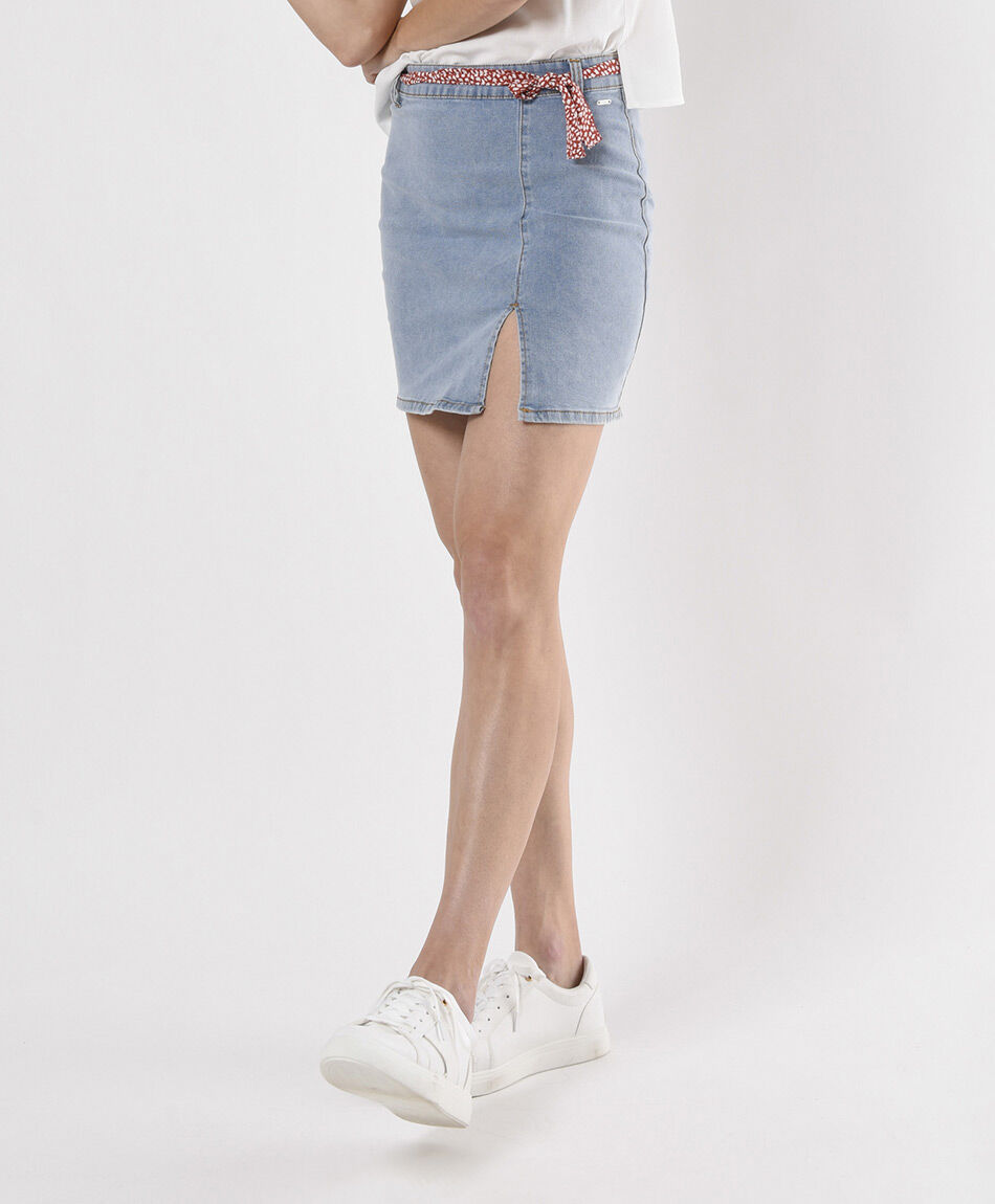 Mini falda mujer abertura frontal ajustada