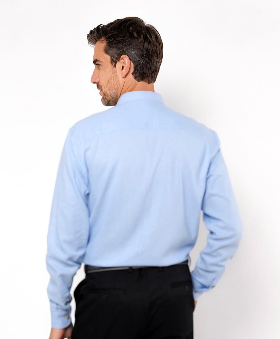 Camisa hombre lino celeste