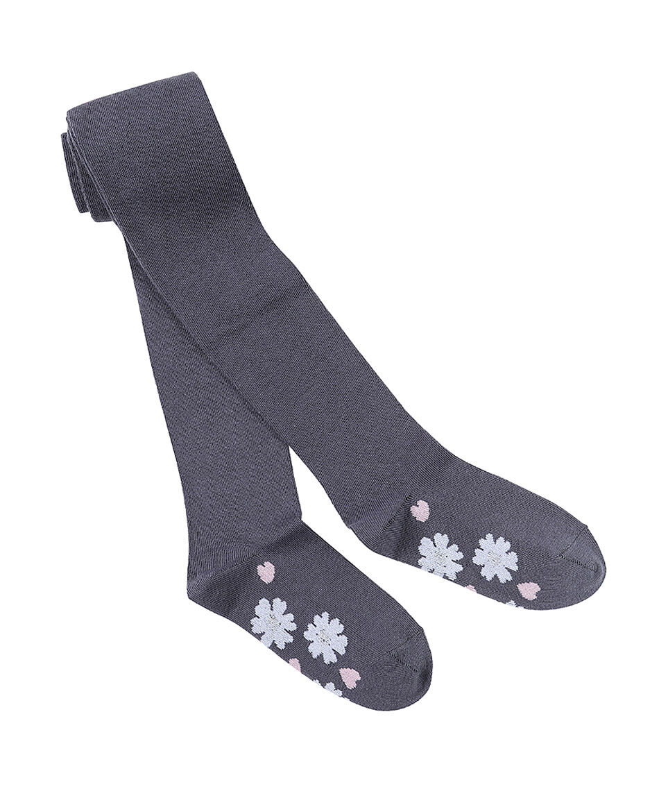 Panty escolar algod&oacute;n gris dise&ntilde;o