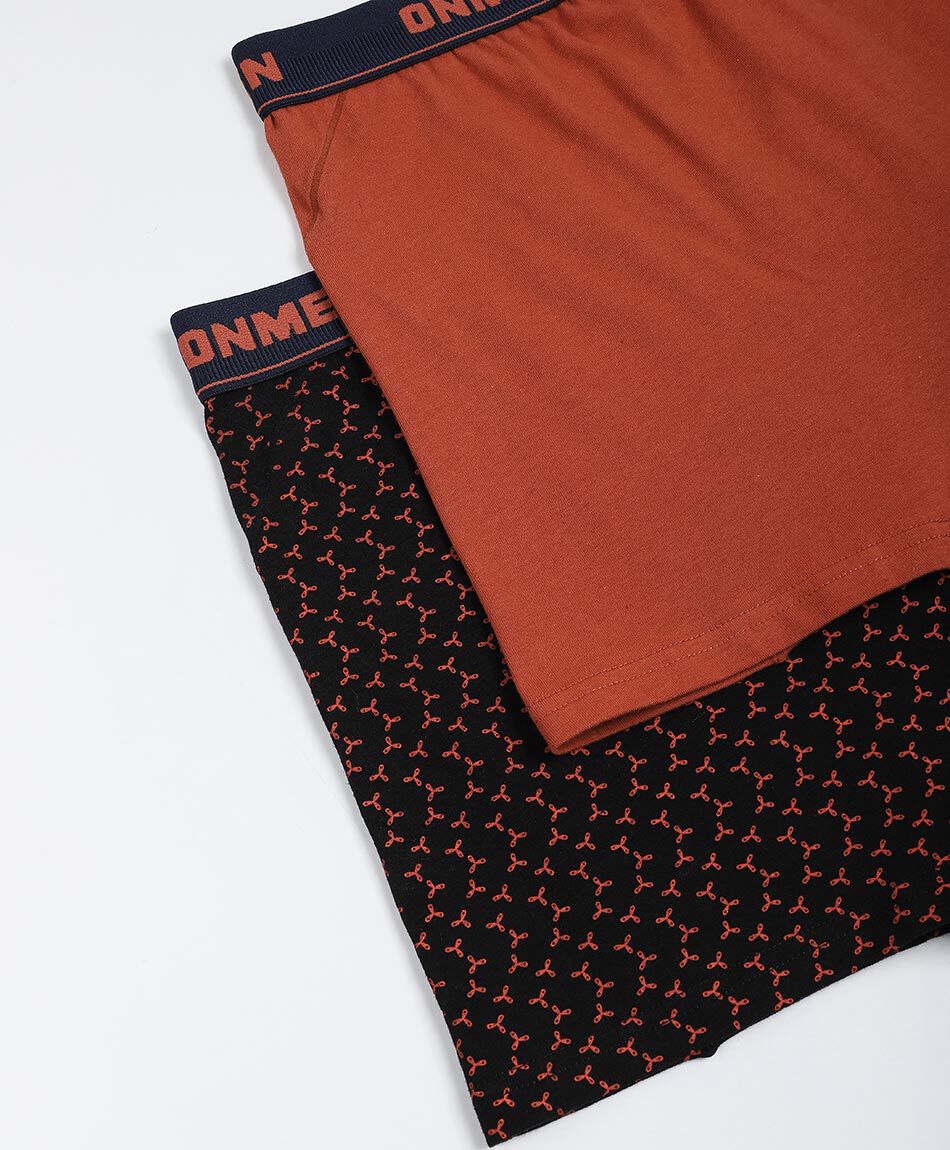 Pack 2 boxer hombre dise&ntilde;o estampado liso