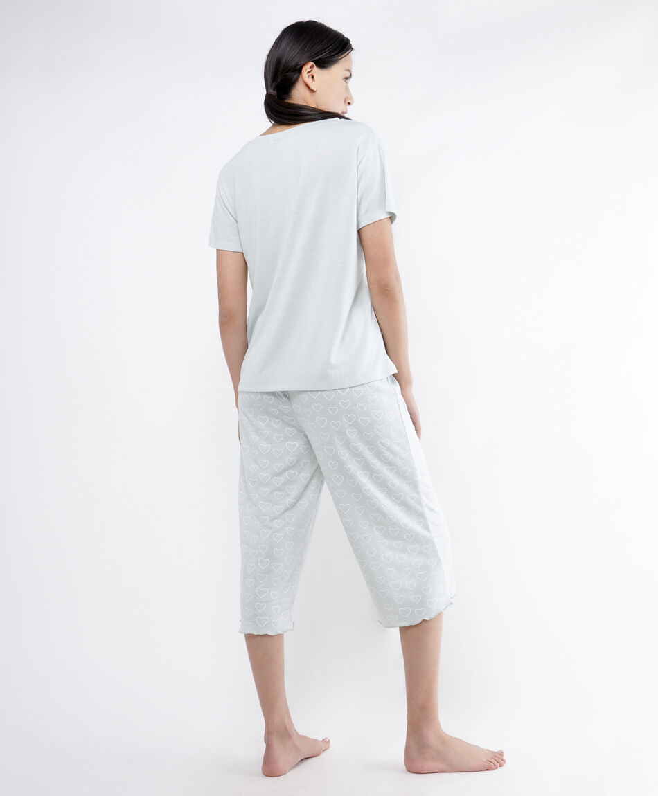 Pijama mujer capri gato durmiendo