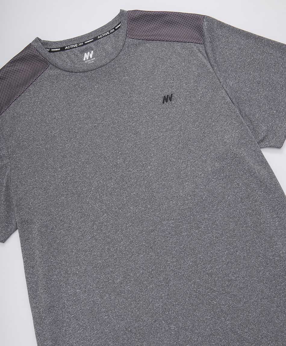 Remera deportiva hombre melange gris
