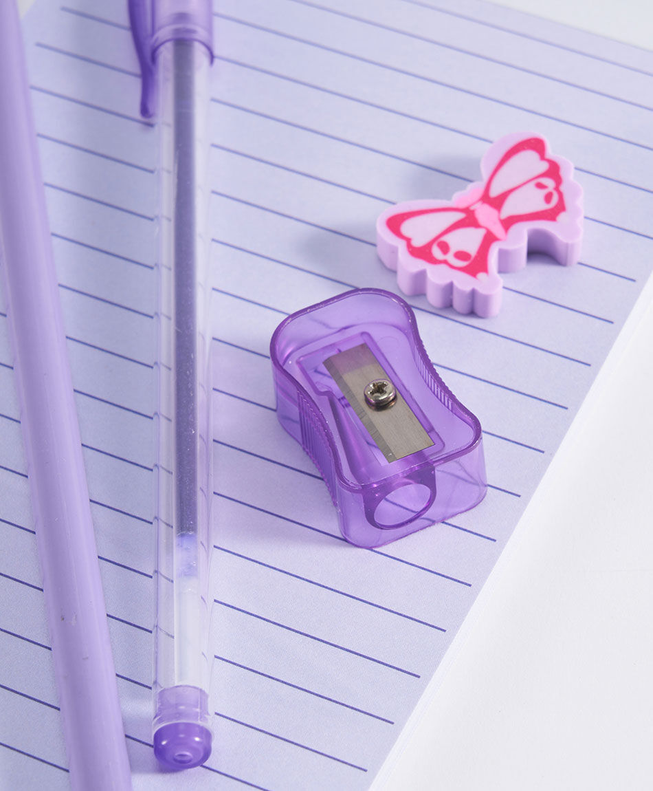 Set libreta + estuche escolar mariposas